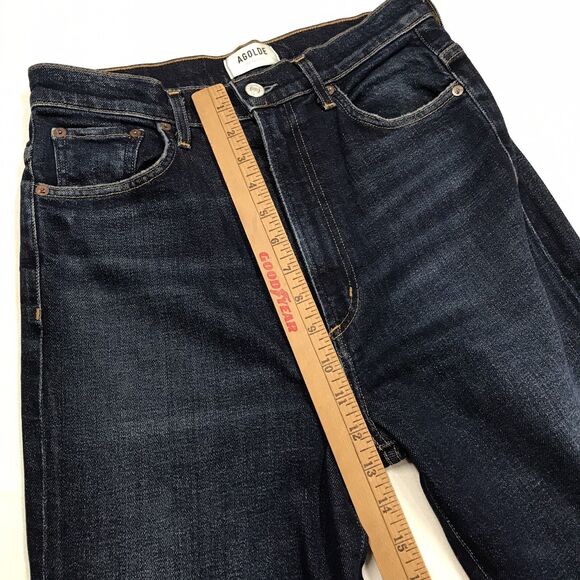 AGOLDE Pinch Waist Skinny Jeans Women 28x30 Dark Wash Blue Whisker USA Stretch - Picture 14 of 16